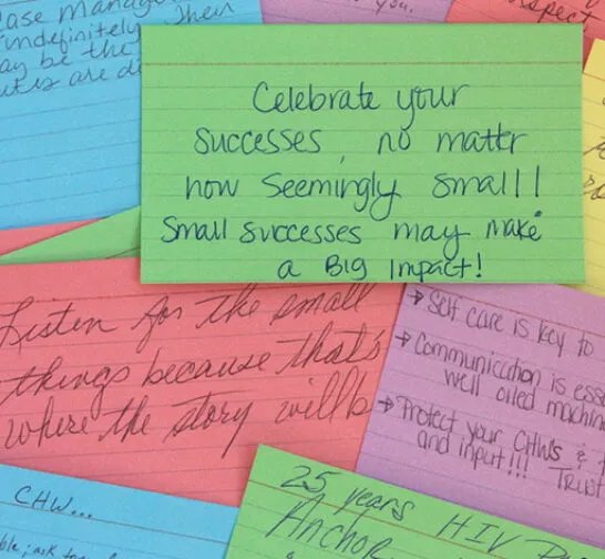 Colorful index cards