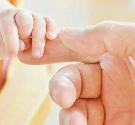 Parent and baby hands