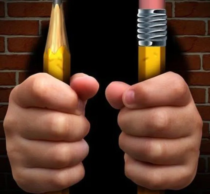 Pencils turned into jail bars